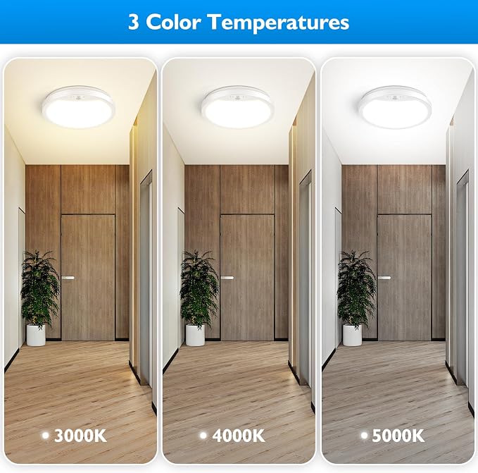 9" Rechargeable Motion Sensor Ceiling Light with Remote, Battery Operated